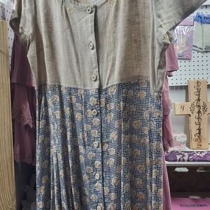 My Michelle Beige and Blue Floral Dress